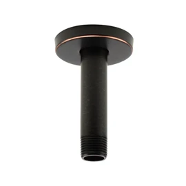 Purelux Ceiling Mount Shower Arm 4 Inches Made of Stainless Steel for Rainfall Showerhead, Oil Rubbed Bronze Finish with Gasket Flange
