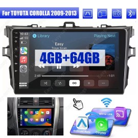 Unbranded For TOYOTA COROLLA 2009-2013 Carplay 64G Android 13 Car Stereo Radio GPS Navi FM