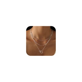 Hipwope Layered Necklace for Women Silver Necklaces for Women Stacking Necklaces for Womens Sterling Silver Necklace