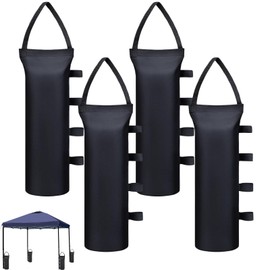 Gazebo Weights Set of 4, Portability Sandbags for Gazebo, 40 kg Sandbag Weight, Easy to Clean, for Gazebo Feet, Party Tent, Outdoor (800D Oxford Fabric, Black Thickened)