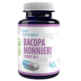 Bacopa Monnieri Brahmi Extract 8000mg Equivalent (400mg of 20:1 Extract) 120 Vegan Capsules, Certificate of Analysis by AGROLAB Germany, High Strength Supplement, Gluten and GMO Free