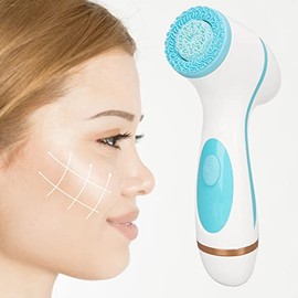 Cepillo Facial Elctrico, Cepillo Limpiador Facial Recargable de Silicona Amigable con la Piel Vibracin de Alta Frecuencia Delicado para el Hogar