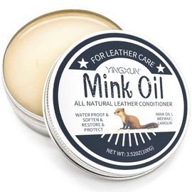 Yomagine Leather Conditioner Cleaner, All-Natural 3.52 Oz Mink Oil Kit with Sponge, Waterproof Soften Brighten Restore Car Interior Shoe Boot, Saddle, Jacket, Purse, Glove, Vinyl and Leather Products