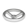 DIN aluminium hand wheel, 160 mm diameter, 15 mm bore