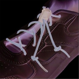 FAB861132 - Fabrication Enterprises, Inc. Elastic shoe laces with cord-lock, brown, 1 pair