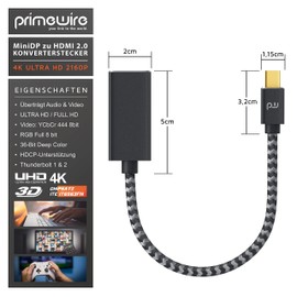 CSL - 4K DisplayPort to HDMI Adapter, Unidirectional DP Source to HDMI Display Connection Adapter, Compatible for Laptop, PC, Monitor, TV, Projector