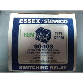 Essex 90-103 Switching Relay 250V 1 N.C. & 1 N.O.; Coil 208/230VAC