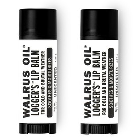 WALRUS OIL - Logger's Lip Balm, 2-Pack, 100% Vegan Lip Balm, Beeswax-Free, Made with Natural Ingredients - UNSCENTED