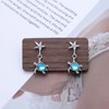 Yheakne Vintage Starfish Turtle Earrings Silver Sea Turtle Drop Earrings