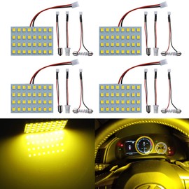 LivTee Panel de luces LED con 194 168 2825 T10 W5W / DE3175 6428 / BA9S 64111/6418 DE3423 DE3425 / 211-2 569 578 Festoon Adaptadores de repuesto para RV Camper Interior Mapa Domo luces oro