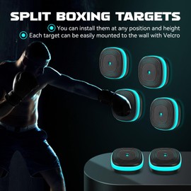 Newhai Split Music Boxing Machine Wall Mounted Electric Smart Music Punching Machine with Functional Host & Split Targets, Mode & Speed Adjustable Lite Boxer for Aduts Kids Workout at Home & Gym
