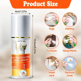 PETZANA Premium Cat Deterrent Spray：120ML Safe Cat Repellent Indoor & Outdoor for Furniture Protection, Effective Cat Repellent Spray Training Aid for Furniture, Curtains, Sofas, Indoor & Outdoor