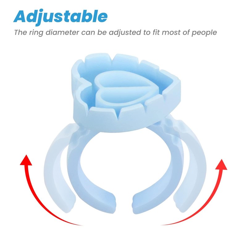 200 Pcs Glue Rings, Blue Lashes Glue Ring Cup Plastic