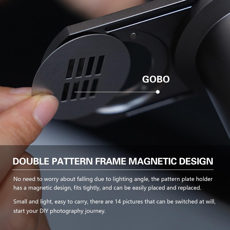 DF DIGITALFOTO GOBO Optical Snoot, Flash Projector Attachment, 14 Gobos,