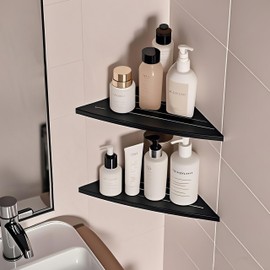 Corner Shower Shelves 10’’ Rustproof Stainless Steel Bathroom Shower Organizer for Tile Walls, 2 Pack Shower Shelve for Inside Shower, No Drilling Shelves for Bathroom Storage & Home Decor