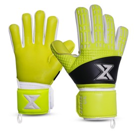 ZooxGk Secure Catch Training Goalkeeper Gloves Kids & Youth with Pk Latex, Children Goalie Gloves Soccer with 4mm Latex with Strong Grip Goalkeeping Gloves (flu yellow, S(size 4))