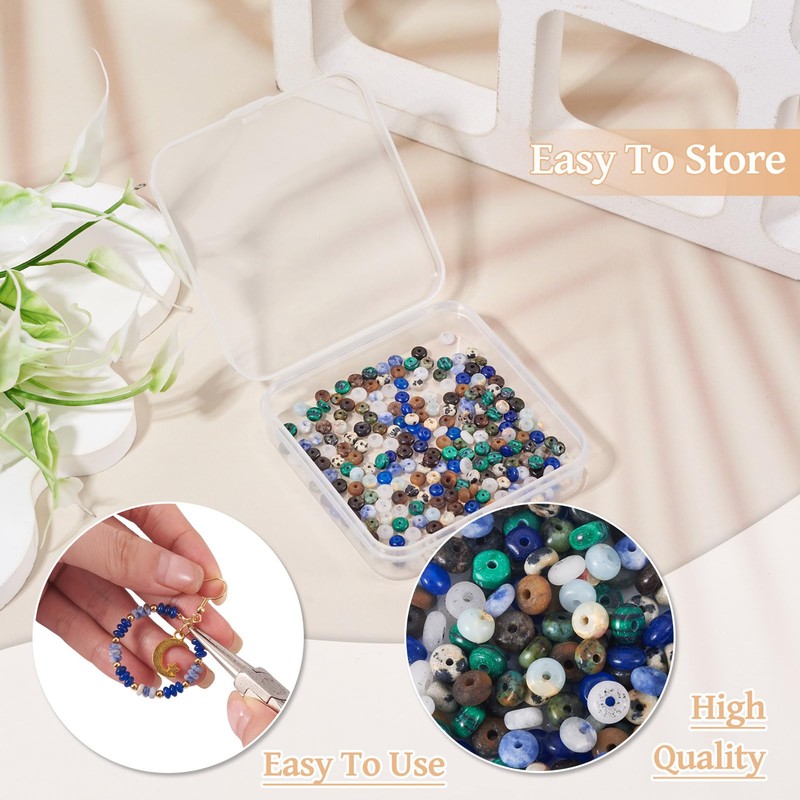 Cheriswelry 300Pcs Natural Gemstone Beads Colorful Abacus Crystal Stone Beads