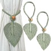 2-Pack Bohemian Cotton Leaf Curtain Tiebacks with Beaded Decoration –