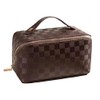Jarsense Large Capacity Travel Cosmetic Bag, PU Leather Waterproof Layered