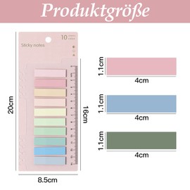 VEGCOO Morandi Sticky Marker, Sticky Marker, Index Tabs, 7-Piece Set with 1400 Pages (Mixed Colour)