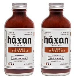 Haxan Ferments Smokey Coffee Mole Hot Sauce | Medium Heat | Rich Blend of Cold Brew Coffee, Cacao, Jalapenos, and Dried Peppers | Perfect for Chili, Roast Chicken, Black Beans | Vegetarian, Gluten-Free | 4 oz | 2 Count
