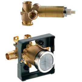 DELTA FAUCET R10700-UNWS MultiChoice Universal Valve Body with In-Wall Diverter Valve, chrome, 4.88 x 5.06 x 4.88 inches