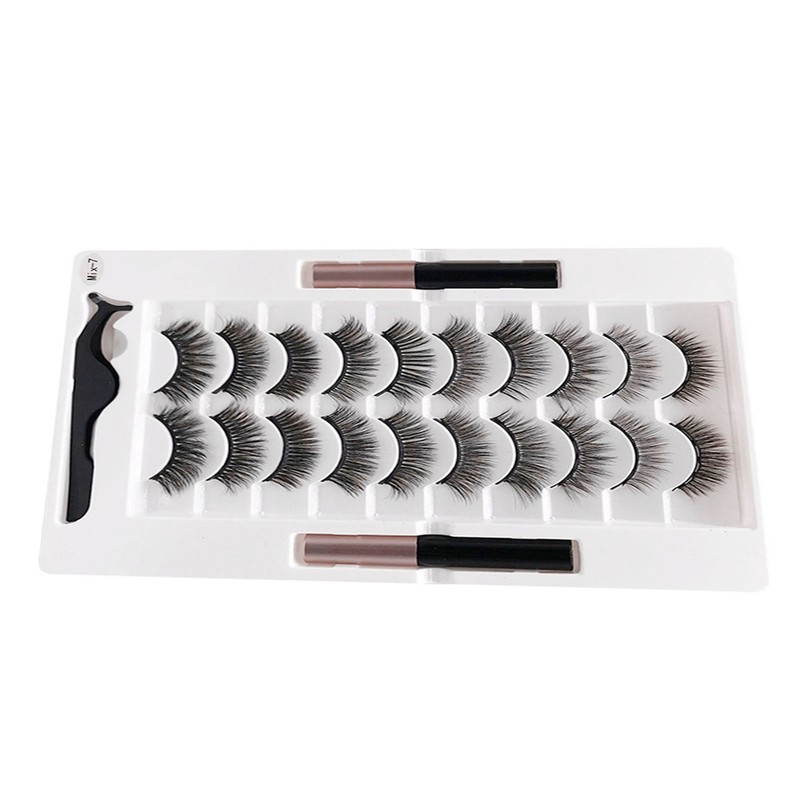 20pcs Magnetic 3D False Eyelashes Reusable Fluffy Magnetic Artficial Lashes