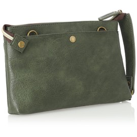 Golden Bear GBMH3NE3 Shoulder Antiqued 2-Way Clutch Shoulder Bag, Wallet Shoulder Bag, Second Bag, green