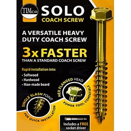 TIMCO Advanced Coach Screw | Hex Flange Head | Slash Point | Yellow | 8.0 x 40 | Box of 50 (840SCSY)