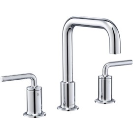 Chrome Bathroom Faucet, Lava Odoro 3 Hole Widespread Bathroom Faucet, 2 Handle Bathroom Faucets with Drain Assembly Supply Line, Solid Brass Bathroom Sink Faucet BF503-C