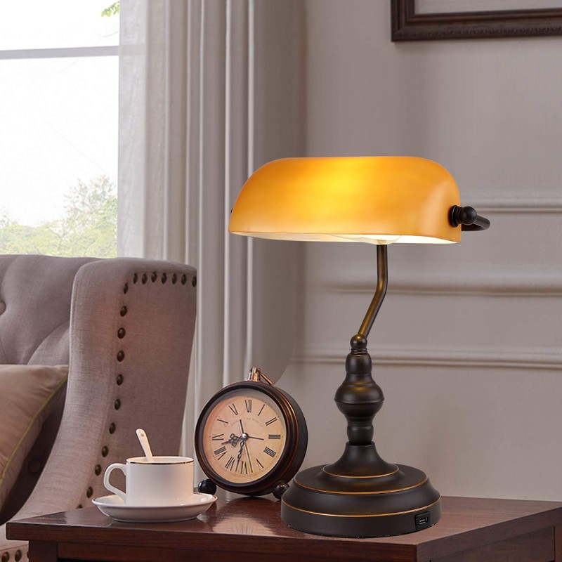 Liylan Banker Desk Lamp Touch Control, Vintage Banker's Desk Lamp