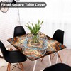 Square Tablecloth with Elastic Waterproof Outdoor Card Table Cover Fitted