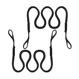 7-11FT Boat Bungee Dock Lines with Loop and Foam Floats–Stretchable Elastic Mooring Ropes for Temporary Docking for Pontoon Boat,Seadoo,Bass Boat,Jet Ski,Kayak,Watercraft,Dinghy,2Pack (Black)