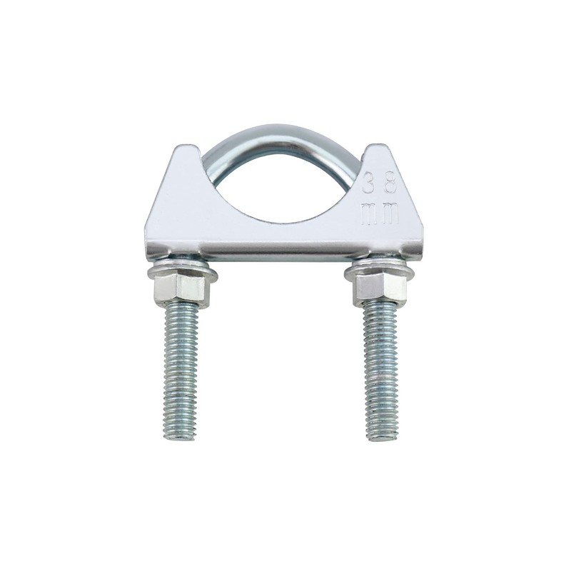 QWORK U-Bolt Muffler Tip Exhaust Hook, 1-1/2" OD 2Pcs Stainless