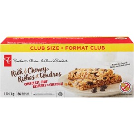 Loblaws Inc. President's Choice Rich & Chewy Chocolate Chip Granola Bars, 56 count, 1.34kg
