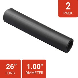 Grip-Tek Black Foam Tubing Grips (1 Pack of 2 Grips) – NPVC Foam Handle Grips for Fitness, Home, Lawn and Garden, and Automotive Applications – 26” Length, Fits Bar Diameter of 1.00"