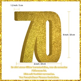 Decoration 70th Birthday Men and Women, Golden Glitter 70th Birthday Centrepiece Table Decoration Birthday, 70th Birthday Party Decoration Supplies, Gifts for Men Women Birthday