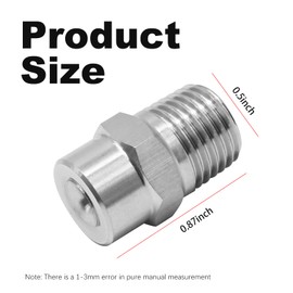Hoypeyfiy 6Pcs 25 Degree Surface Cleaner Tips with 2.5 Orifice, Stainless Steel, 4500 PSI, 1/4'' Male NPT, Threaded Spray Nozzles
