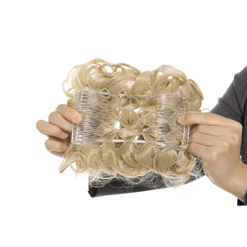 Combs Hair Extension Bun Hair Piece Ponytail Hepburn Bun Hair