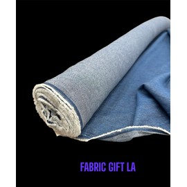 Washed Denim Fabric - 100% Cotton - 6 Oz (Thin & Lightweight) - Sold by The Yard - 60" Wide (Dark Blue(Stone))