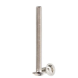 WELLOCKS Cabinet Handles Screws | M4 × 40mm Machine Screws Assortment Kit | Flat Disc Head Phillips Screws Set Made of Metal | for Cabinet Drawer Knobs (D15040) | Silver | Pack of 25