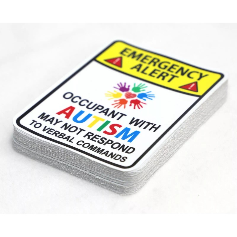 Real Sticky Emergency Alert Autism Sticker Autistic Awareness Vehicle Safety