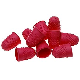 Quality Flexible Rubber Thimblette Red Size 00 14mm Finger Cone Thimble (10)
