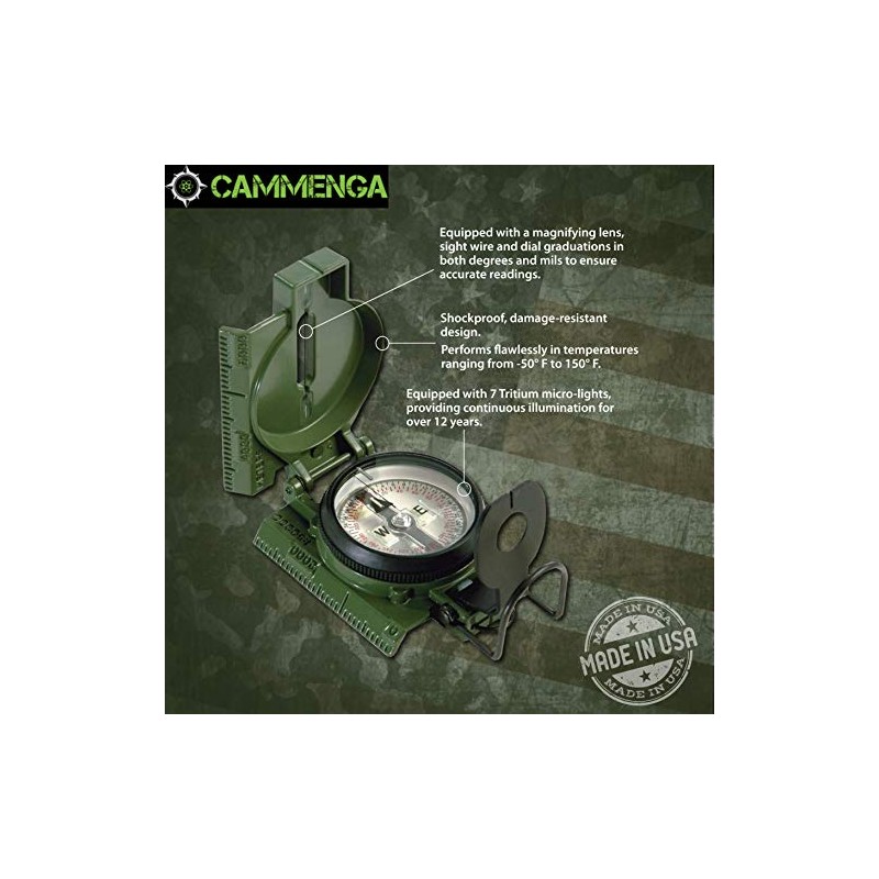 Cammenga Brújula Lensática de Tritio Oficial del Ejército de EE.