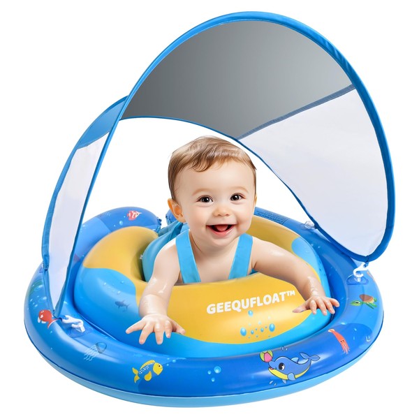 Baby Swimming Float,Anti-Rollover Design Baby Swim Ring,Extra Wide Baby Floaties