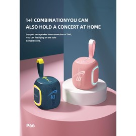 Waterproof Mini Bluetooth 5.3 Speaker 10M Transmission Distance 5W Output Power for Computer Home Theater Karaoke Player Mobile Phone (Orange)