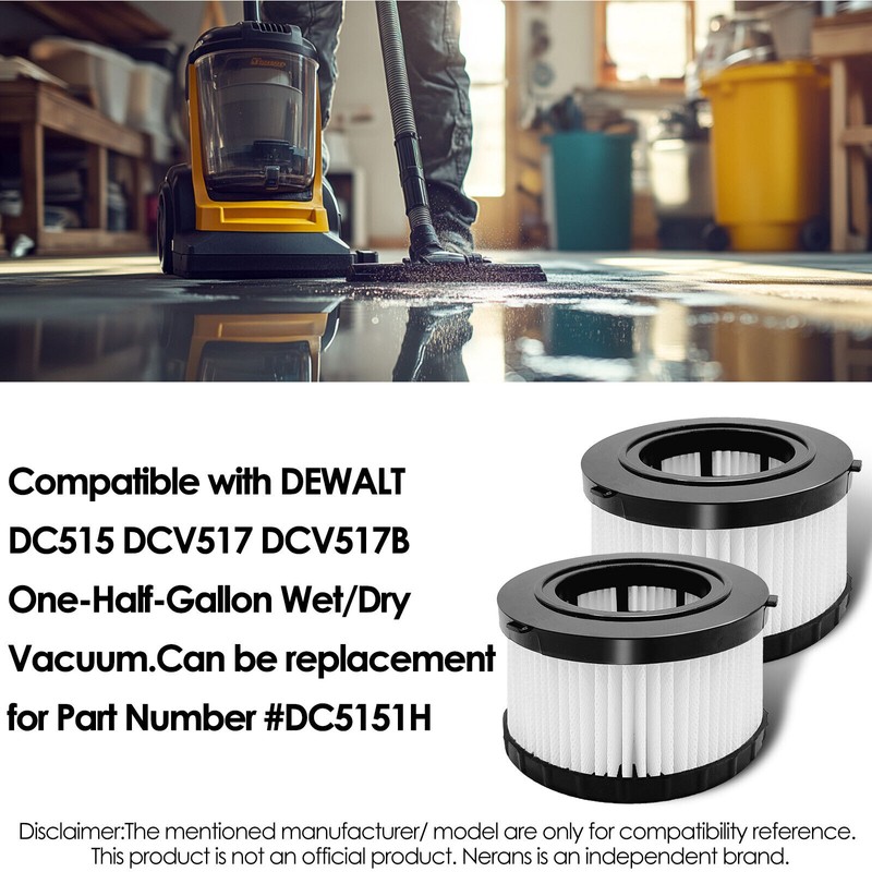 LVJUSEN Hepa Filter Replacement for DC515H Dewalt Vac,DC515 DCV517 Wet