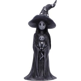 Nemesis Now Little Souls - Luna Figurine 15cm, Resin, Black, Witch Ghost with Books Figurine, Cast in the Finest Resin, Expertly Hand-Painted