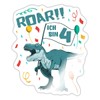 Spreadshirt I Am 4 Dinosaur Balloons Confetti Gift Stickers, 10