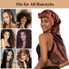 1+3 Long Satin Bonnets with Scrunchies for Women Sleeping, Double
